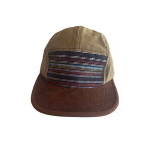 Rosin Headwear Cotton Strapback Cap Multicolor Striped Front Panel & Brown Brim